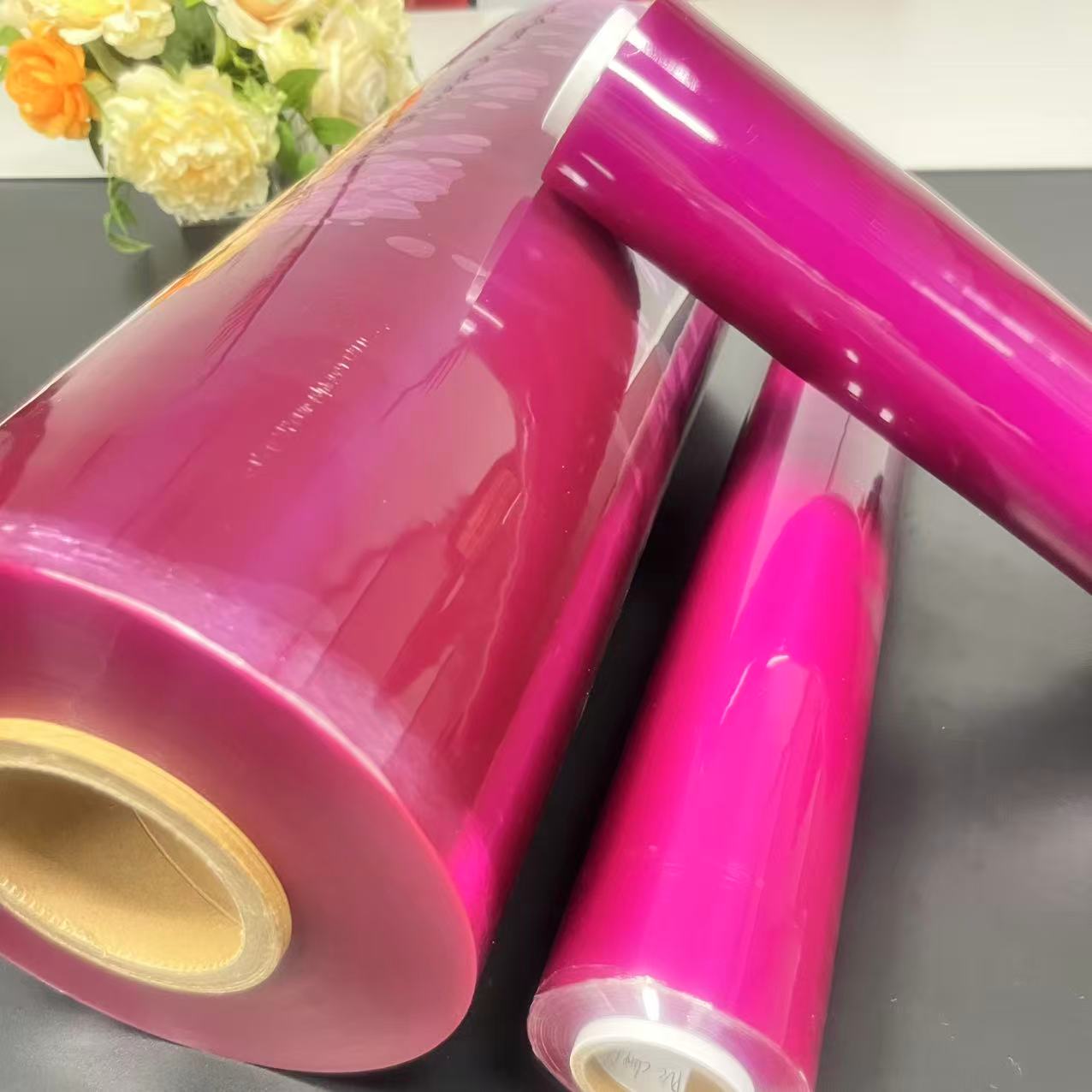 Food Grade Purple Color Cling Wrap Film Keep Fresh PVC Plastic Wrap Roll for Food Wrap Jumbo Roll