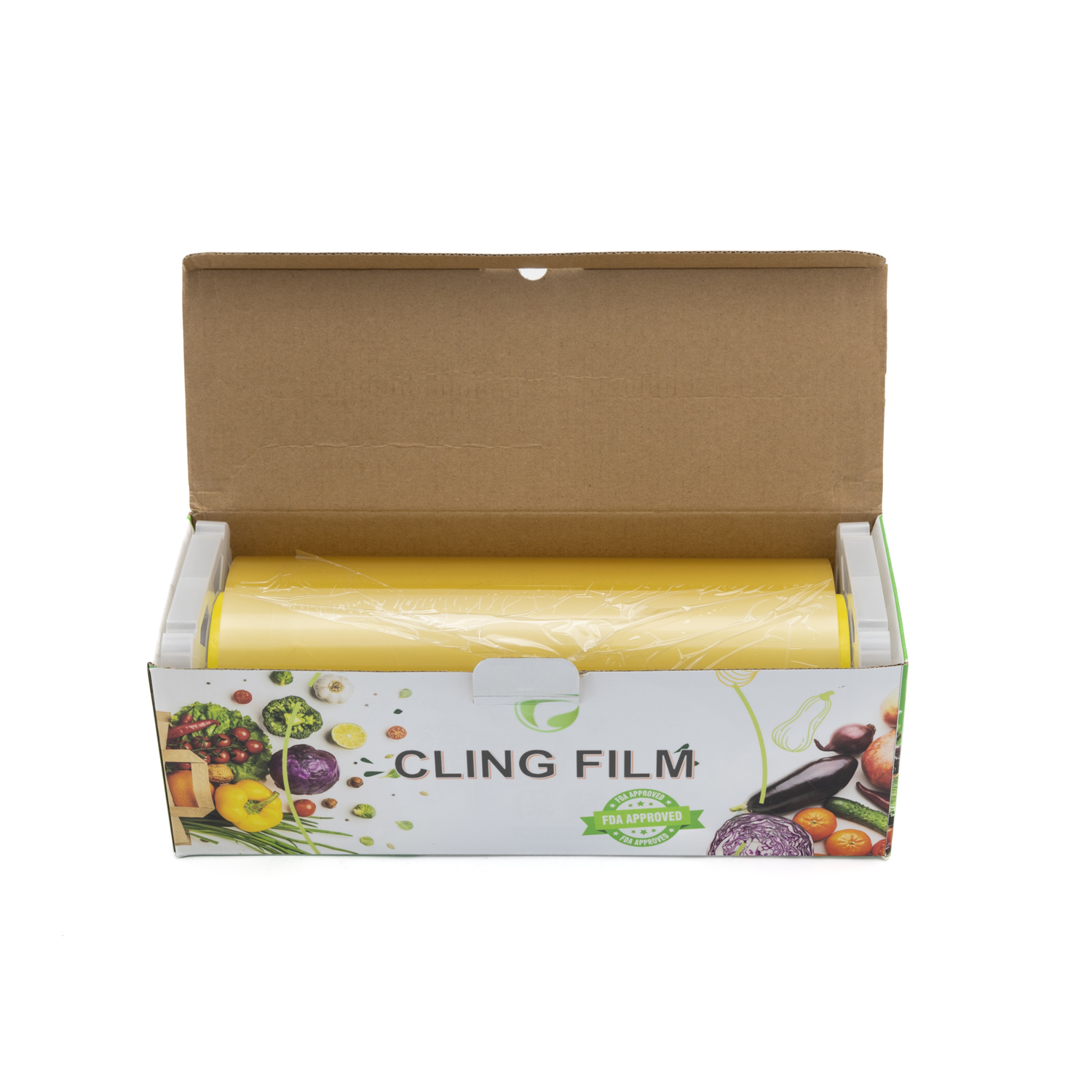 Customizable size PVC food grade cling film Color box with print and cutter slide