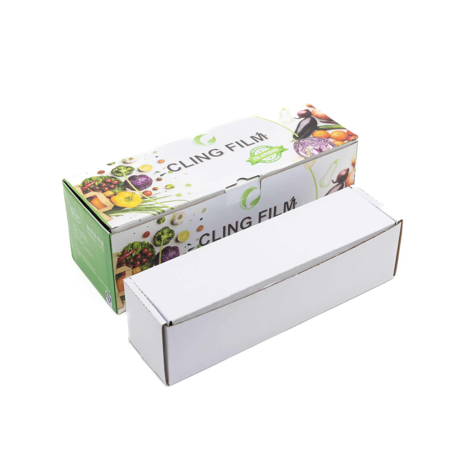 Customizable size PVC food grade cling film Color box with print and cutter slide