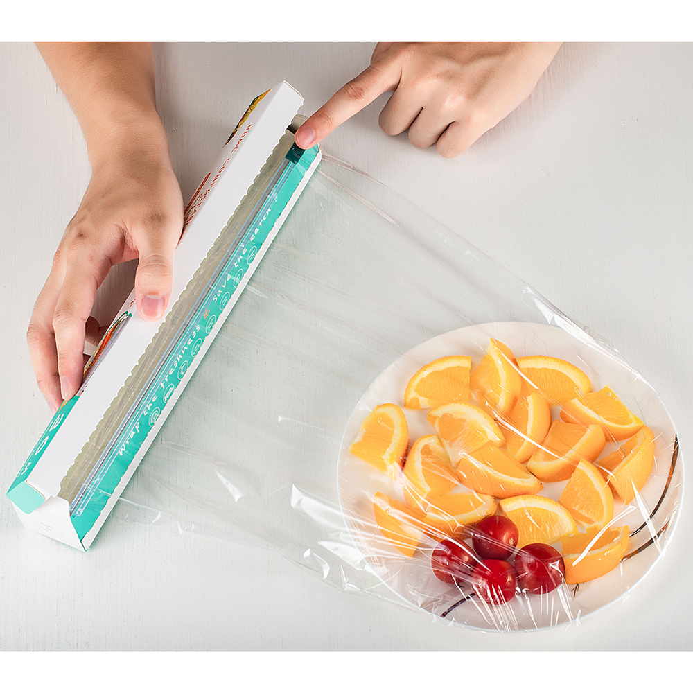 Biodegradable And Compostable Cling Wrap For Food Commercial Use Wrap Stretch Film PLA Cling Film With Slide Cutter