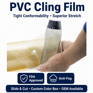 12 Inch Width PVC Food Cling Film, Fresh‑Keeping Stretch Wrap Film For Food Packaging