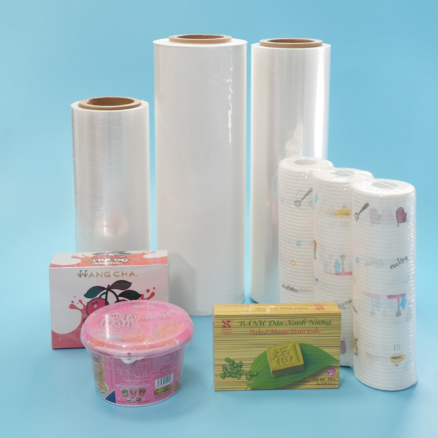 Custom Printed Food Grade Crosslinked Polyolefin Heat Shrink Wrapping Film, Flexible Transparent POF Shrink Film with Strong Shrinkage for Food, Drink And General Product Outer Packaging
