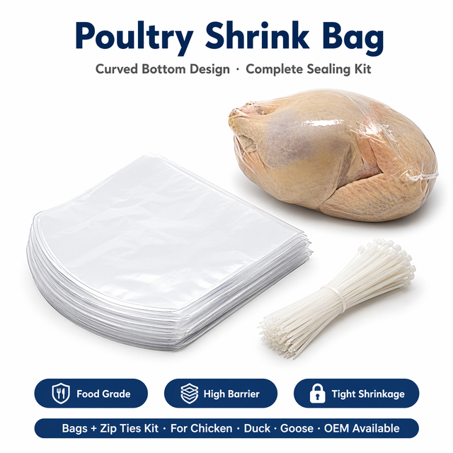 Custom Printing Chicken Shrink Wrap Bags Vaccum Shrink Bag for Packaging Frozen Chicken