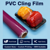 Purple Color Soft Anti Fog PVC Food Stretch Film Cling Film Jumbo Roll for Food Packaging